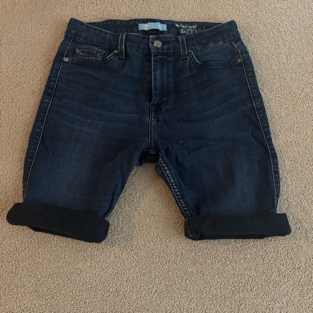 7 For All Mankind Black Jean Shorts Casual Style